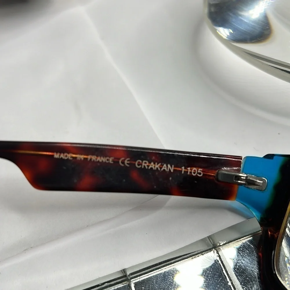 Anne et Valentin 1105 Crakan Tortoise Brown Teal Eyeglasses Frame Made in France